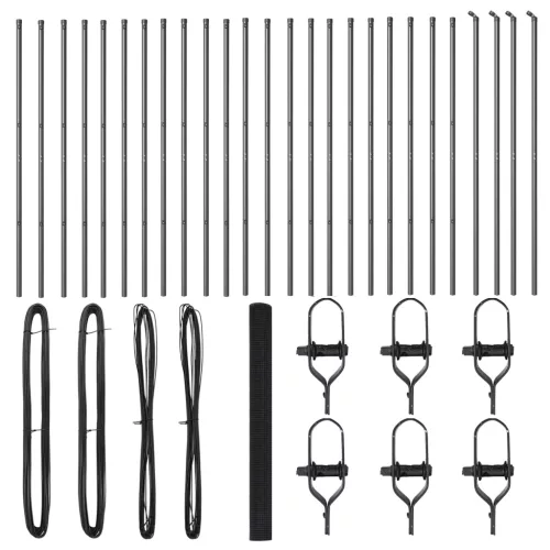  Hegesztett Drótkerítés 7 Oszloppal Szürke 1.4x50 m Acél