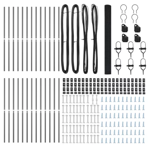  Hegesztett Drótkerítés 7 Oszloppal Szürke 1.4x50 m Acél