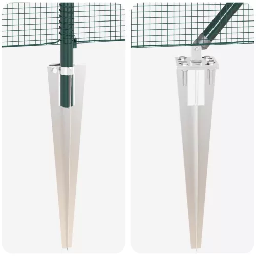  Tüskés Beépített Hegesztett Hálós Kerítés Acél és PVC Zöld Háló