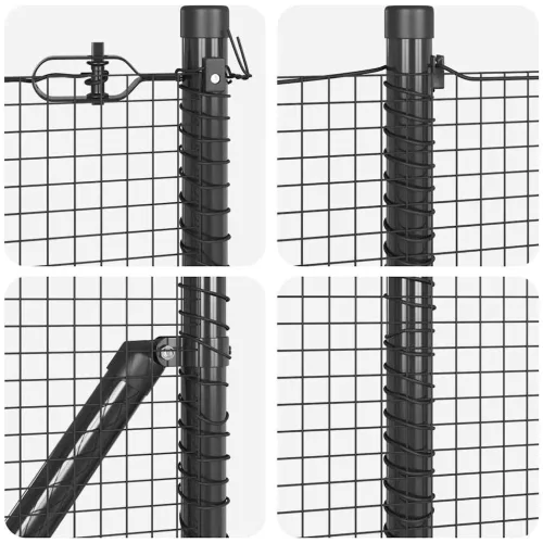  Tüskés Beépített Hegesztett Hálós Kerítés Acél és PVC Szürke