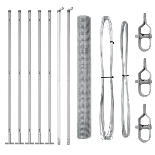  Hegesztett Drót Kerítés 7 Peremezett Oszloppal 0.8x10 m Horganyzott Acél