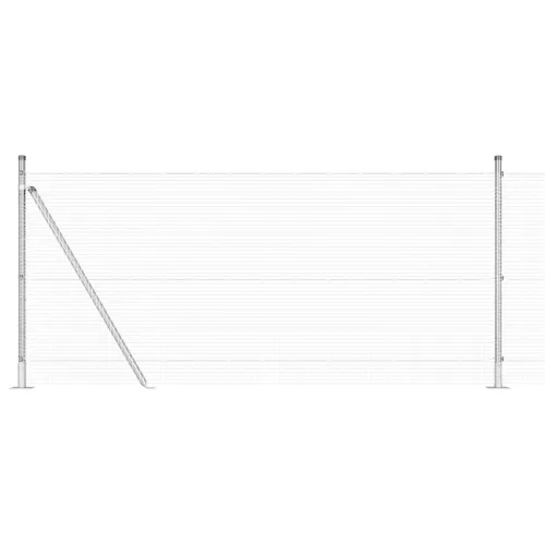  Horganyzott Drótkerítés 7 Furatos Oszloppal 0.8x10 m Horganyzott Acél