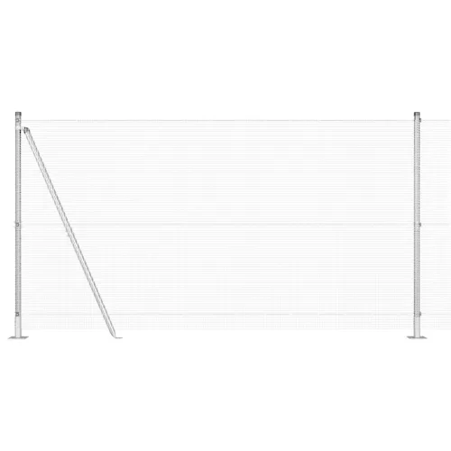  Horganyzott Drótháló Kerítés 7 Flancos Oszloppal 1,2 x 10 m Horganyzott acél