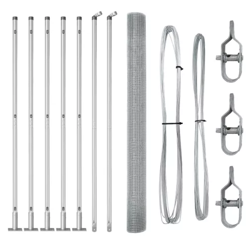  Horganyzott Drótkerítés 7 Flancos Oszloppal 1.4x10 m