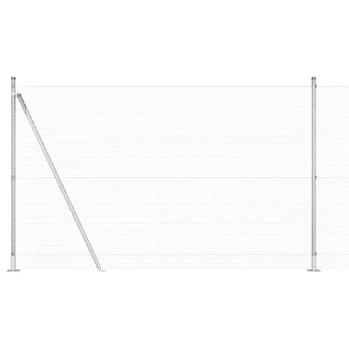  Horganyzott Drótkerítés 7 Flangált Oszloppal 1.4x10 m Horganyzott Acélból