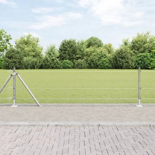  Hegesztett Drótfence 13 Flangált Oszloppal 0.4x25 m Galvanizált Acél