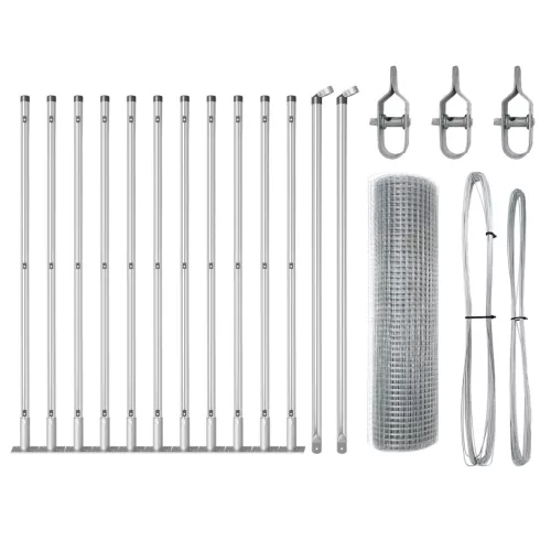  Hegesztett Drótfence 13 Flangált Oszloppal 0.4x25 m Galvanizált Acél