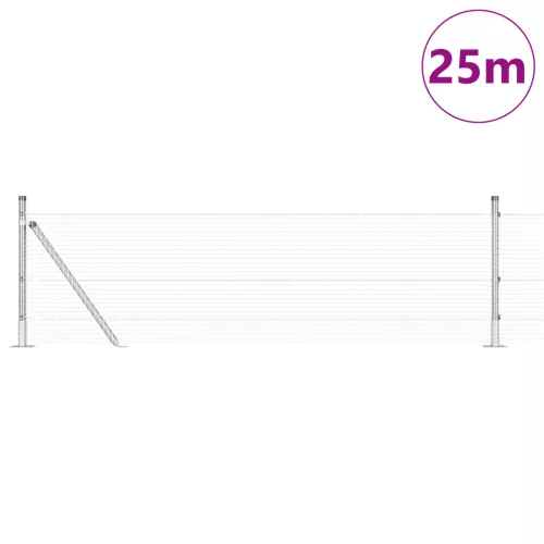  Hegesztett Drótháló Kerítés 13 Fendőoszloppal 0.6x25 m Horganyzott Acélból