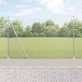    hegesztett drótkerítés 13 befogott oszloppal 1,6x25 m horganyzott acél