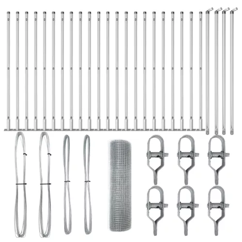 horganyzott drótkerítés 13 flancos oszloppal 0.4x50 m