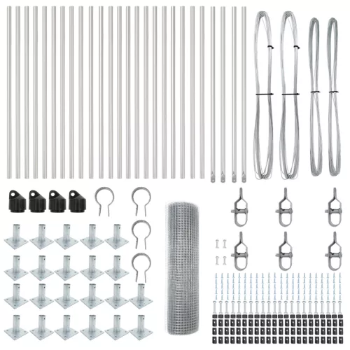  horganyzott drótkerítés 13 flancos oszloppal 0.4x50 m