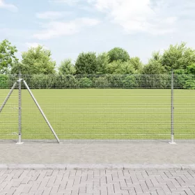   Hegesztett Drótháló Kerítés 13 Flanged Oszloppal 0.8x50 m Galvanizált Acél