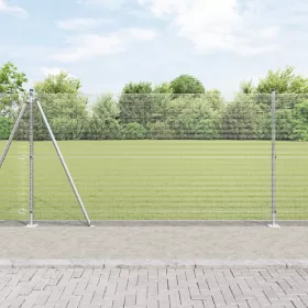    Hegesztett Drótkerítés 13 Flanged Oszlopokkal 1.2x50 m Horganyzott Acél