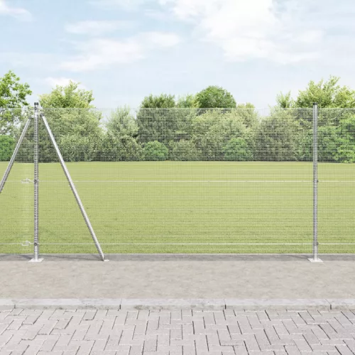  Hegesztett Drótkerítés 13 Flanged Oszlopokkal 1.2x50 m Horganyzott Acél