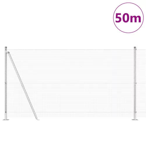  Hegesztett Drótkerítés 13 Flanged Oszlopokkal 1.2x50 m Horganyzott Acél
