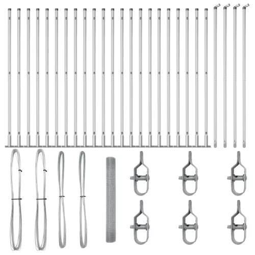  Hegesztett Drótkerítés 13 Flancos Oszloppal 1,2x50 m Horganyzott Acél