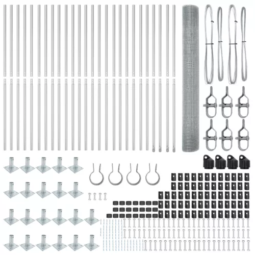 Hegesztett Drótkerítés 13 Flancos Oszloppal 1,2x50 m Horganyzott Acél