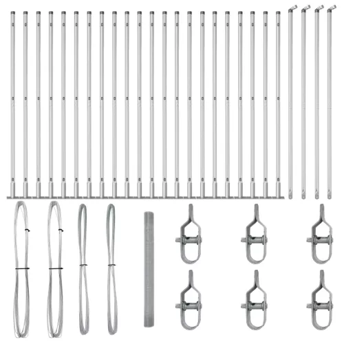 Hegesztett Drótháló Kerítés 13 Flanged Posts 1.5x50 m Horganyzott Acél