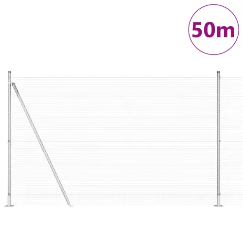  Hegesztett Drótkerítés 13 flánkos oszloppal 1.5x50 m galvanizált acél