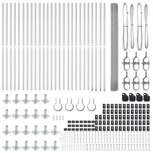  Horganyzott Hálós Kerítés 13 Flanged Posts 1.5x50 m Horganyzott Acél