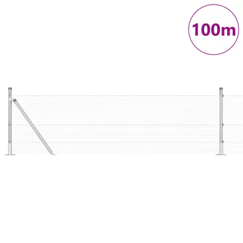 Horganyzott Drótkerítés 13 Flanged Oszloppal 0.6x100 m Horganyzott Acél