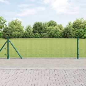  Fém Kerítésoszlop Szett 2 db Zöld Fém 10 m Tartós