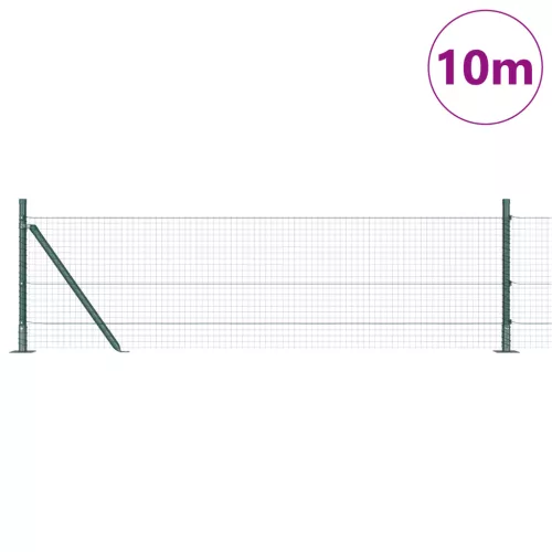  Fém Kerítésoszlop Szett 2 db Zöld Fém 10 m Tartós