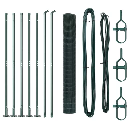  Hegesztett Drótkerítés 7 Flangált Poszttal Zöld 0.8x10 m Acél