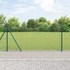  Kerítésoszlop Szett 2 db Zöld Fém műanyag bevonattal 10 x 1 m