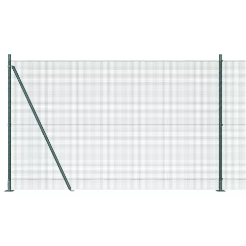  hegesztett drótkerítés 7 bemetszett oszloppal Zöld 1.6x10 m Acél