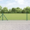  Zöld Kerítés Poszt Készlet 2 db-os készlet Zöld Acél 25 x 0,5 m