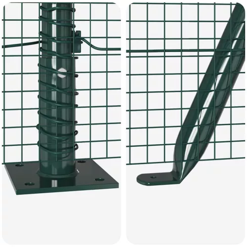  Zöld Kerítés Poszt Készlet 2 db-os készlet Zöld Acél 25 x 0,5 m