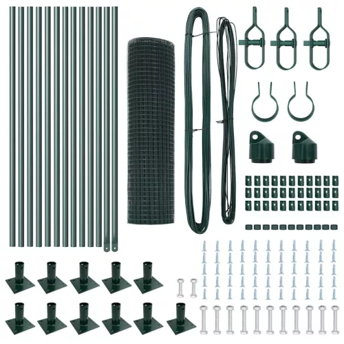  Hegesztett Drótháló Kerítés 13 Fokozott Kozmikus Oszloppal Zöld 0.6x25 m Acél