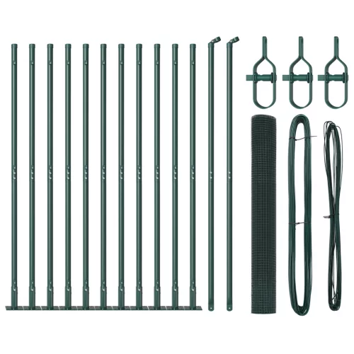  Hegesztett drótkerítés 13 peremmel ellátott oszlop Zöld 0.8x25 m Acél