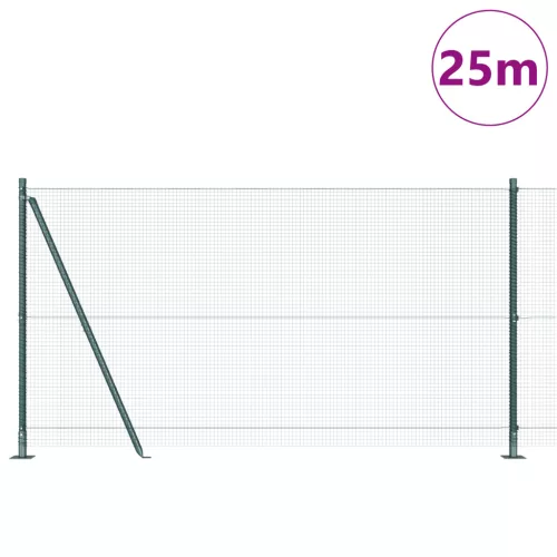  Hegesztett Drótkerítés 13 Flenkelt Cölöppel Zöld 1.2x25 m Acél