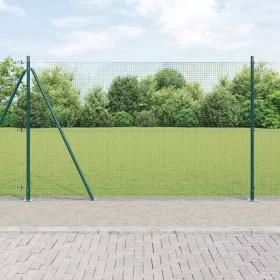    Hegesztett Drótkerítés 13 Flanged Posts-szal Zöld 1.5x25 m Acél
