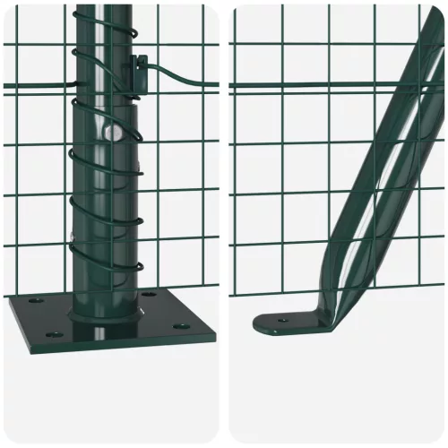  Acél Kerítésoszlop Készlet 2 db Zöld Porszórt Acél 25 x 1.5 m