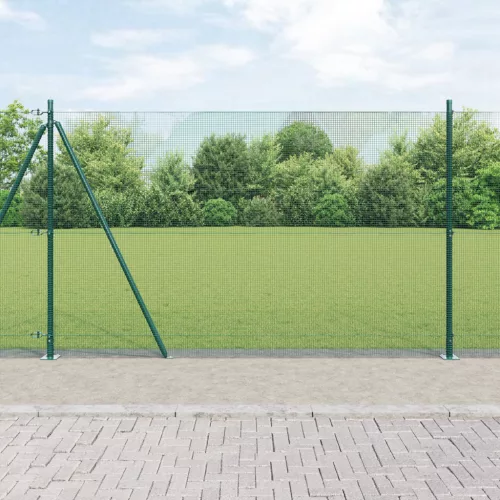  Hegesztett Drótkerítés 13 Kónikus Oszloppal Zöld 1.6x25 m Acél