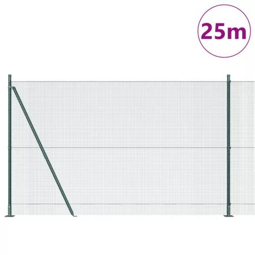  Hegesztett Drótkerítés 13 Kónikus Oszloppal Zöld 1.6x25 m Acél