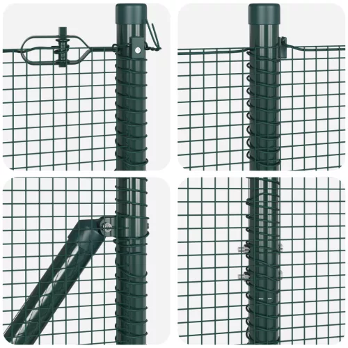  Hegesztett Drótkerítés 13 Kónikus Oszloppal Zöld 1.6x25 m Acél
