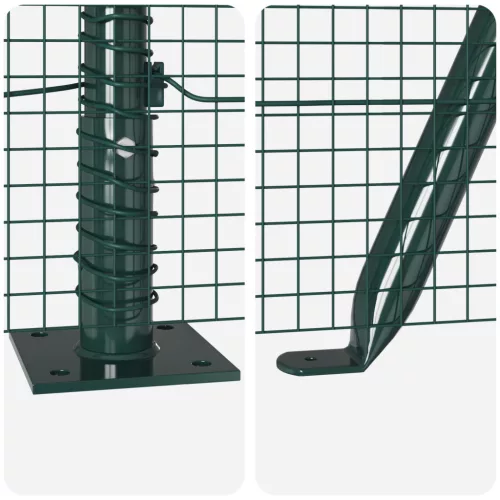  Hegesztett Drótkerítés 13 Dugós Oszloppal Zöld 0.4x50 m Acél