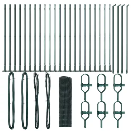  Hegesztett Drótkert Kerítés 13 Flanged Posts Zöld 0.5x50 m Acél