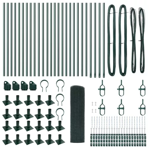  Hegesztett Drótkert Kerítés 13 Flanged Posts Zöld 0.5x50 m Acél