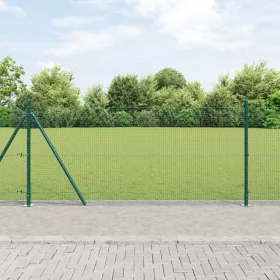    horganyzott drótkerítés 13 kávaoszloppal zöld 1x50 m acél