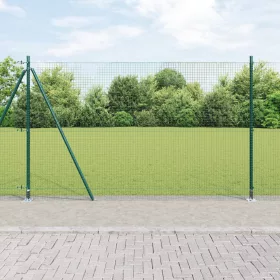    hegesztett drótháló kerítés 13 lábazatos oszloppal Zöld 1.4x50 m Acél