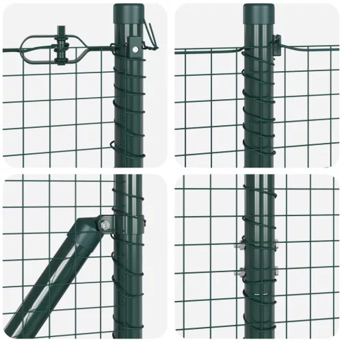  hegesztett drótháló kerítés 13 lábazatos oszloppal Zöld 1.4x50 m Acél