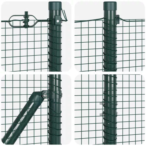  Horganyzott Drótkerítés 13 Flangolt Támpos Zöld 1,5x50 m Acél