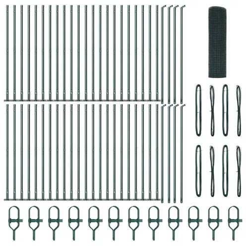  Hálós Kerítés 13 Flanged Posts Zöld 0.6x100 m Acél