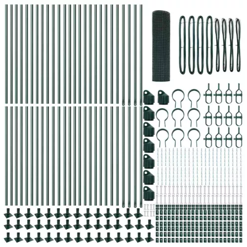  Hálós Kerítés 13 Flanged Posts Zöld 0.6x100 m Acél