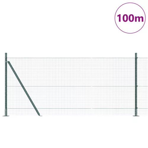  Hegesztett Drótkerítés 13 Felfogott Oszloppal Zöld 0.8x100 m Acél